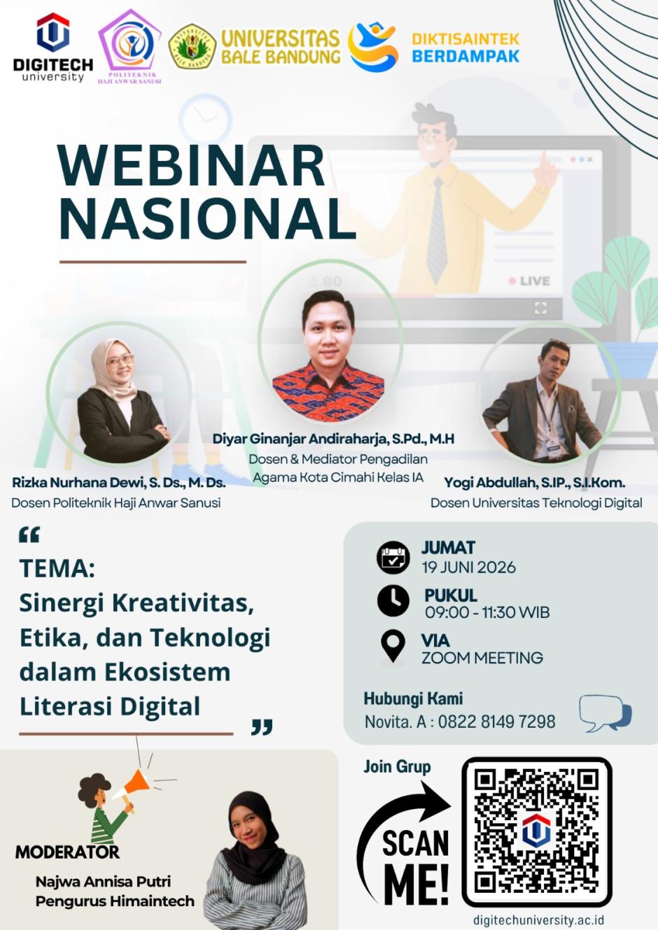 [WEBINAR NASIONAL] Sinergi Kreativitas, Etika, dan Teknologi dalam Ekosistem Literasi Digital