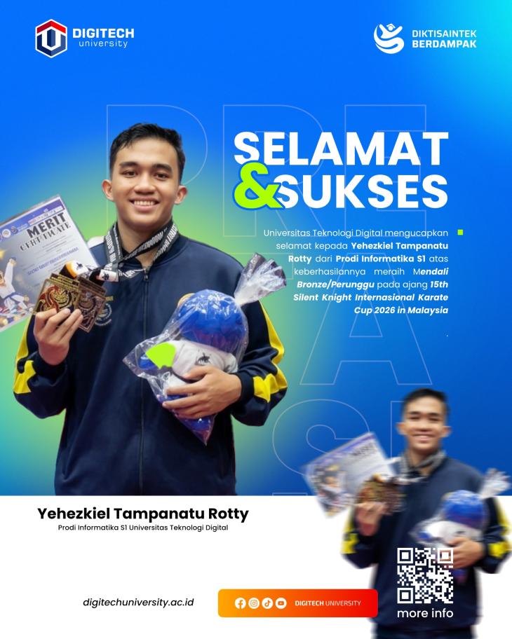 Kemenangan Lagi, Mahasiswa Informatika Universitas Teknologi Digital Raih Medali Perunggu di 15th Silent Knight International Karate Cup 2026 di Malaysia